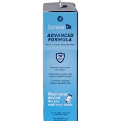 Digital Innovations ScreenDr 70% Alcohol Advanced Formula Device Cleaning Wipes And Microfiber Cloth, Box Of 120 Packets