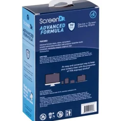 Digital Innovations ScreenDr 70% Alcohol Advanced Formula Device Cleaning Wipes And Microfiber Cloth, Box Of 120 Packets