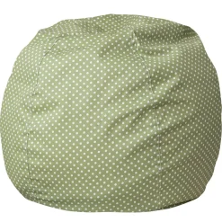 Dillon Small Green Dot Refillable Bean Bag Chair for Kids and Teens