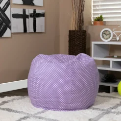 Dillon Small Lavender Dot Refillable Bean Bag Chair for Kids and Teens
