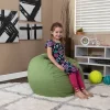 Dillon Small Solid Green Refillable Bean Bag Chair for Kids and Teens