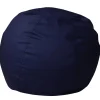 Dillon Small Solid Navy Blue Refillable Bean Bag Chair for Kids and Teens