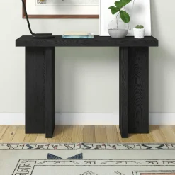 Dimitra 42" Wide Rectangular Console Table in Black Grain