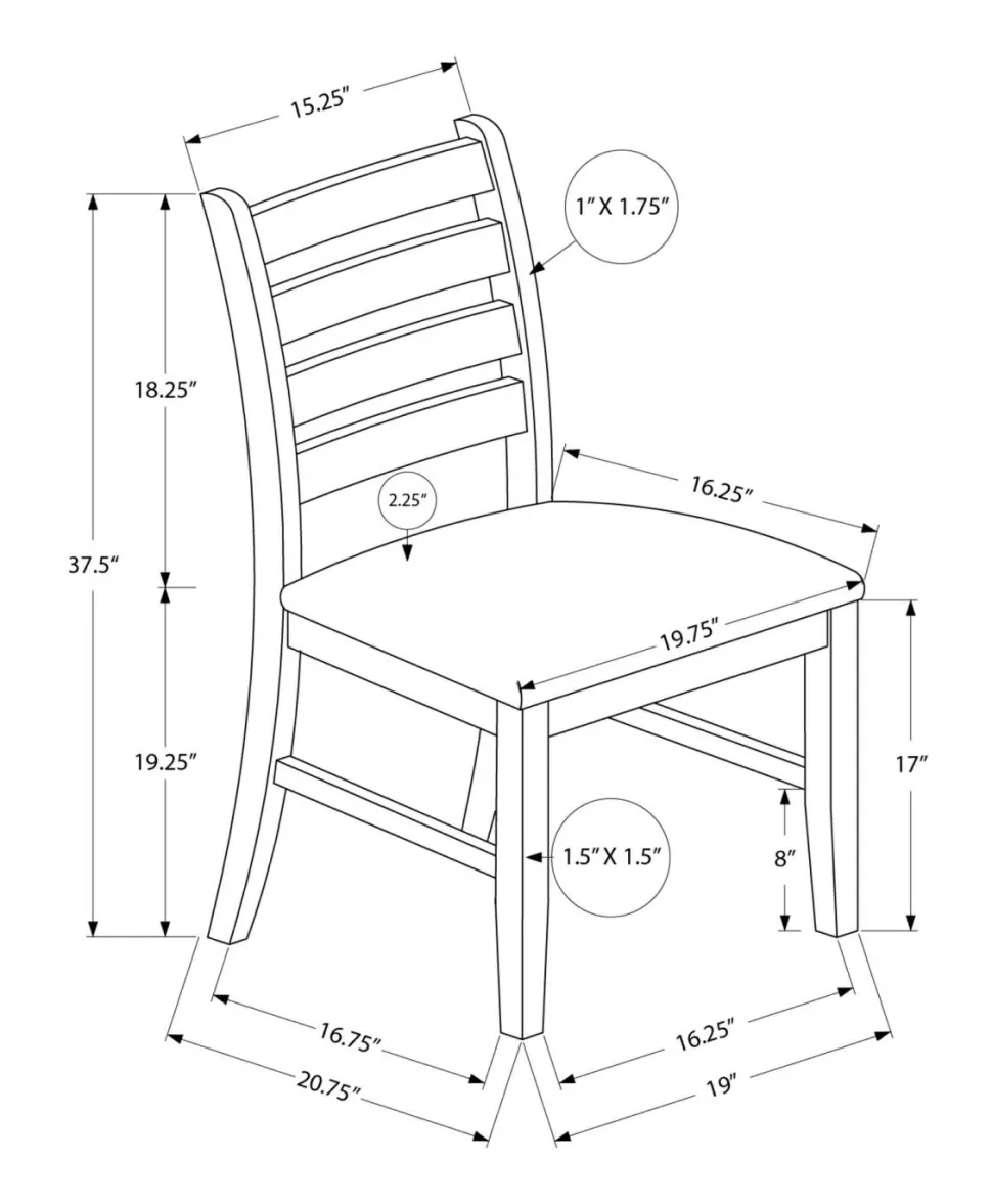 Dining Chair, 38" Height, Dining Room, Kitchen, Set Of 2, Side, Upholstered, Antique White, Beige Linen Look, Transitional