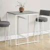 Dining Table, 32" Rectangular, Counter Height, Small, Laminate Top, Kitchen, Grey Laminate, White Metal, Contemporary, Modern