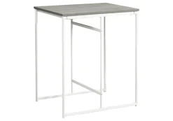 Dining Table, 32" Rectangular, Counter Height, Small, Laminate Top, Kitchen, Grey Laminate, White Metal, Contemporary, Modern