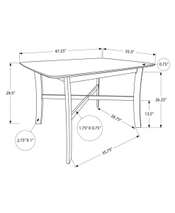 Dining Table, 48" Rectangular, Small, Kitchen, Dining Room, White Veneer, Wood Legs, Transitional