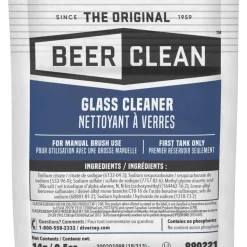 Diversey Beer Clean Glass Cleaner, Powder, 0.5 oz. Packet, 100/Carton