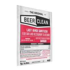Diversey Beer Clean Last Rinse Glass Sanitizer, Unscented, Powder, 0.25 oz Pack, 100/Carton