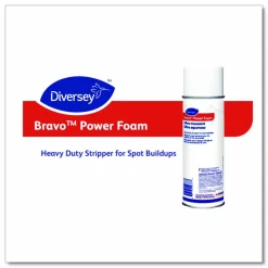 Diversey Bravo Power-Foam Floor Stripper, Foam, 23 oz Aerosol Spray, 12/Carton