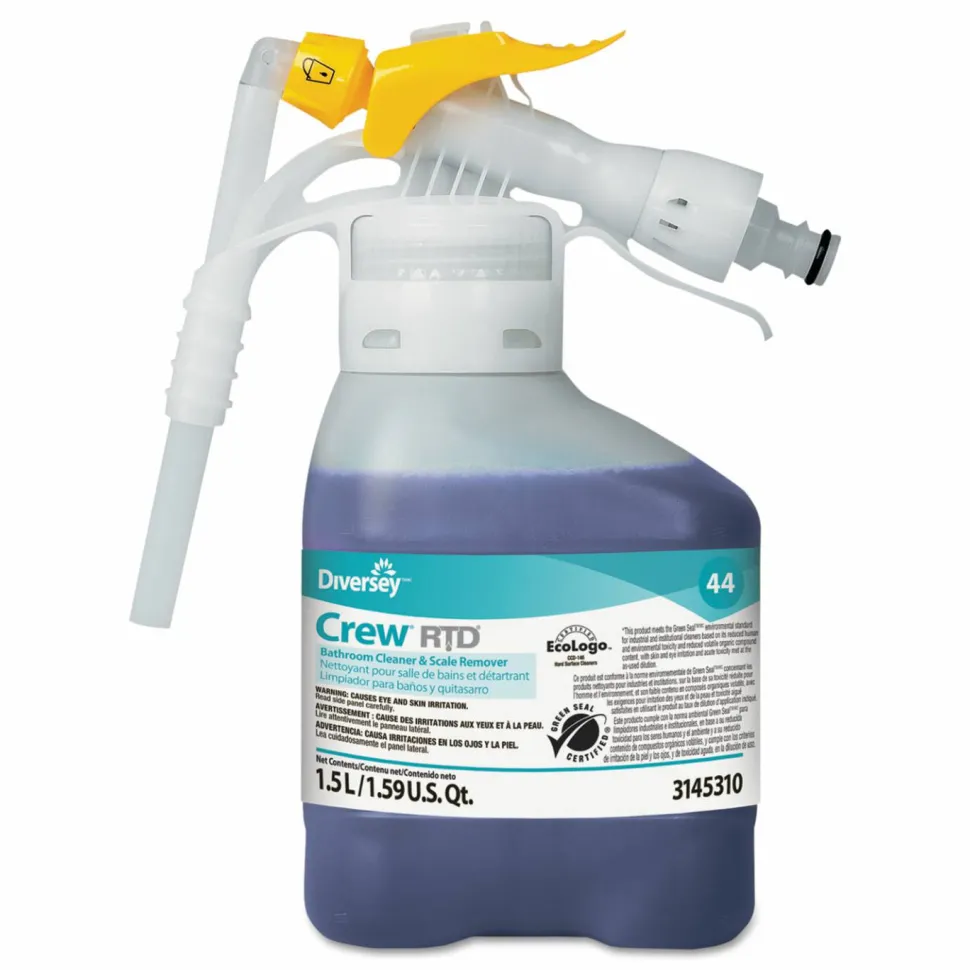 Diversey Crew Bathroom Cleaner and Scale Remover, Liquid, 50.7 oz. Bottle, 2/Carton