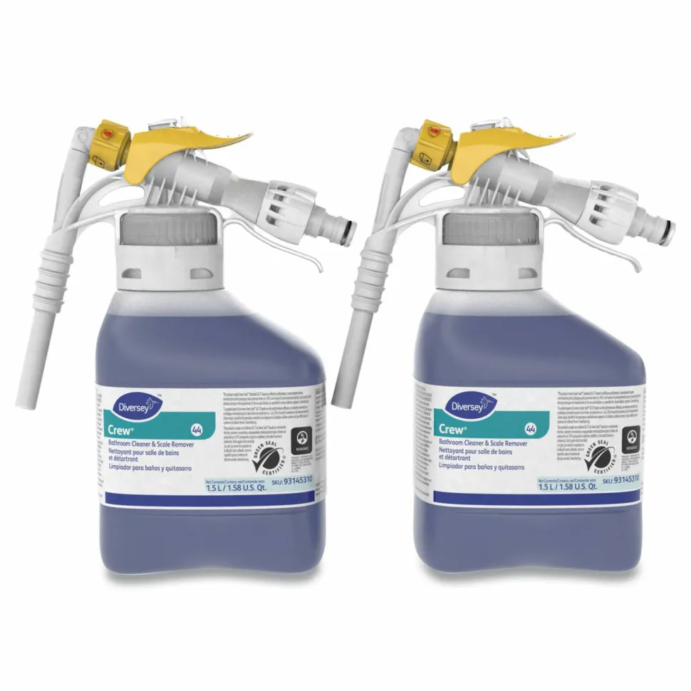 Diversey Crew Bathroom Cleaner and Scale Remover, Liquid, 50.7 oz. Bottle, 2/Carton