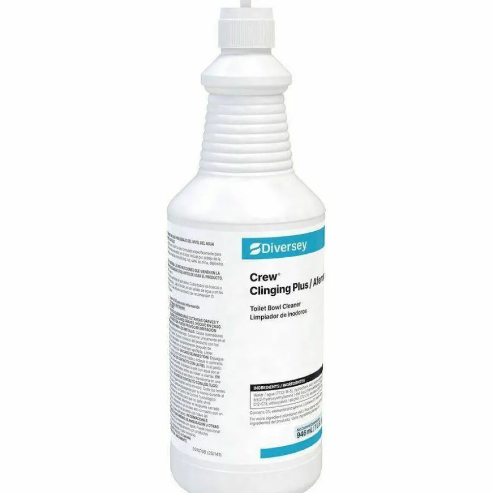 Diversey Crew Clinging Plus Toilet Bowl Cleaner, 32 oz Bottle, 12/Carton