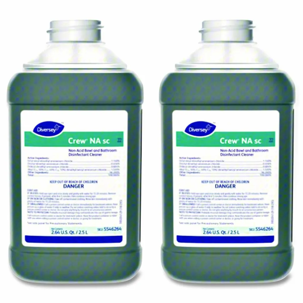 Diversey Crew Non-Acid Bowl and Bathroom Cleaner, Unscented, 2.5 L Bottle, 2/Carton