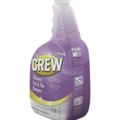 Diversey Crew Shower, Tub and Tile Cleaner, Fresh Clean Scent, Liquid, 32 oz Bottle, 4/Carton