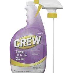 Diversey Crew Shower, Tub and Tile Cleaner, Fresh Clean Scent, Liquid, 32 oz Bottle, 4/Carton