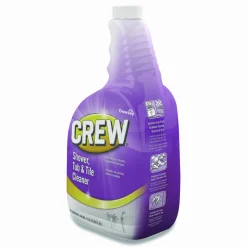Diversey Crew Shower, Tub and Tile Cleaner, Fresh Clean Scent, Liquid, 32 oz Bottle, 4/Carton