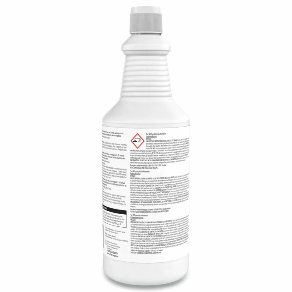 Diversey Crew Super Blue Mild Acid Bowl Cleaner, Citrus Scent, 32 oz Squeeze Bottle, 12/Carton