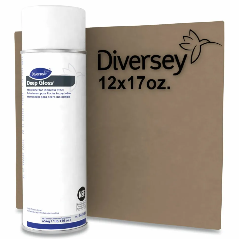 Diversey Deep Gloss Stainless Steel Maintainer, 16 Oz, Carton Of 12 Bottles