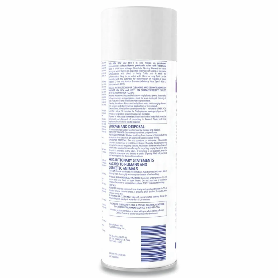 Diversey Envy Foaming Disinfectant Cleaner, Lavender Scent, 19 oz Aerosol Spray, 12/Carton
