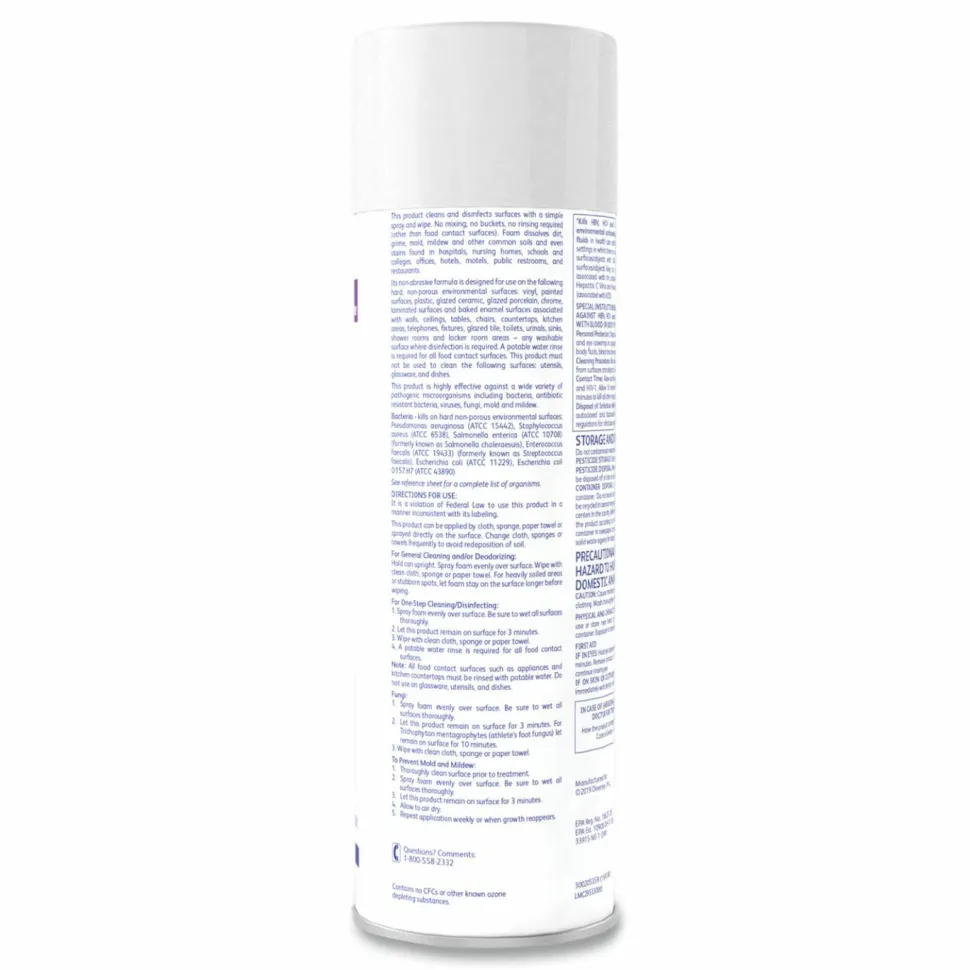 Diversey Envy Foaming Disinfectant Cleaner, Lavender Scent, 19 oz Aerosol Spray, 12/Carton