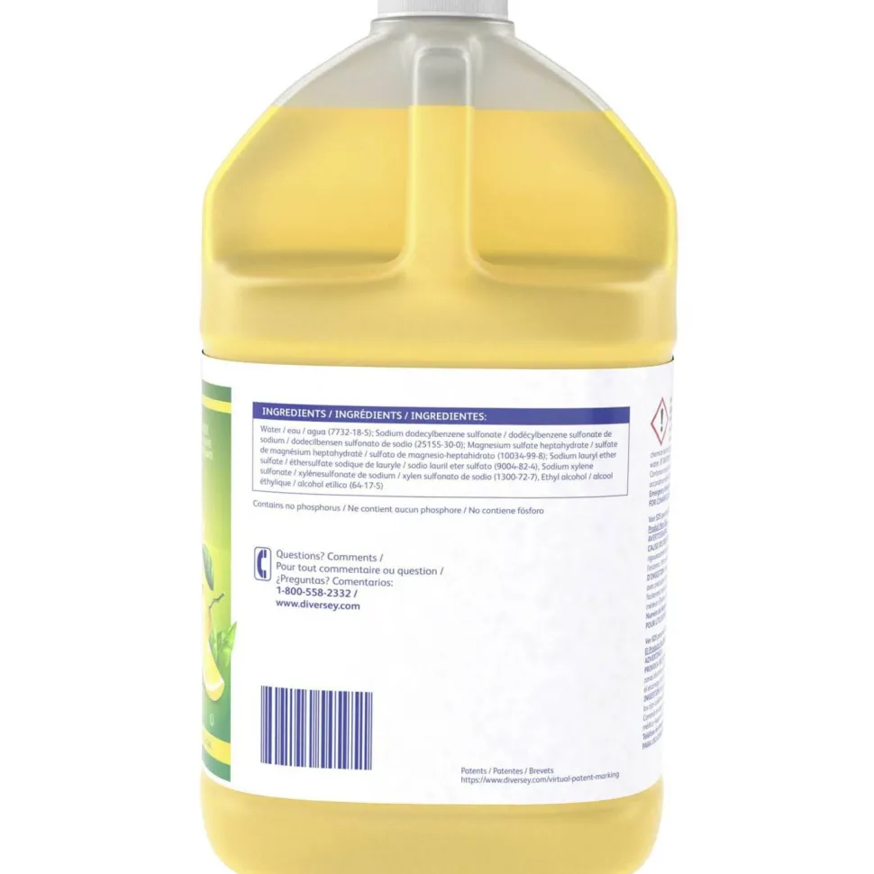 Diversey Limon Pot And Pan Detergent, Ready-To-Use/Concentrate, 128 fl oz , Lemon Fresh Scent, Case of 2 - CBD95729360
