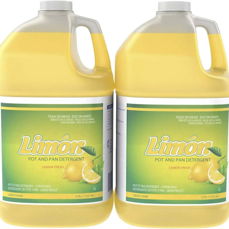 Diversey Limon Pot And Pan Detergent, Ready-To-Use/Concentrate, 128 fl oz , Lemon Fresh Scent, Case of 2 - CBD95729360