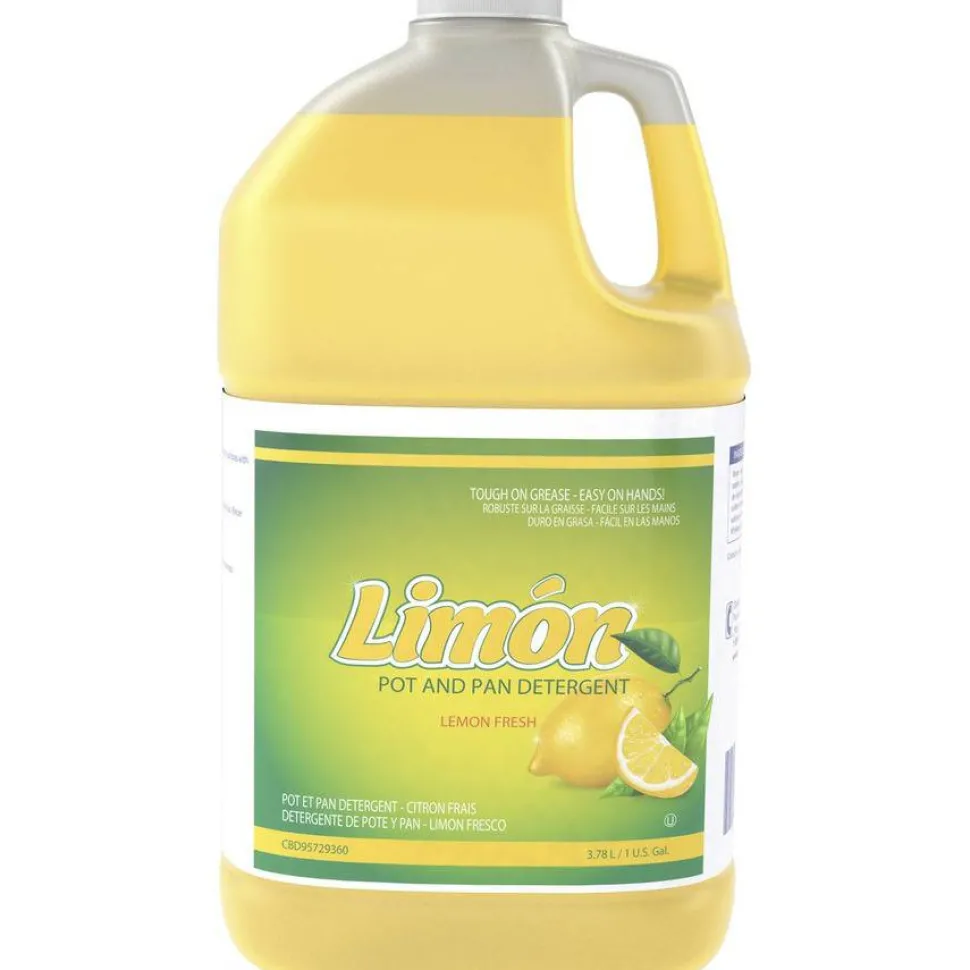 Diversey Limon Pot And Pan Detergent, Ready-To-Use/Concentrate, 128 fl oz , Lemon Fresh Scent, Case of 2 - CBD95729360
