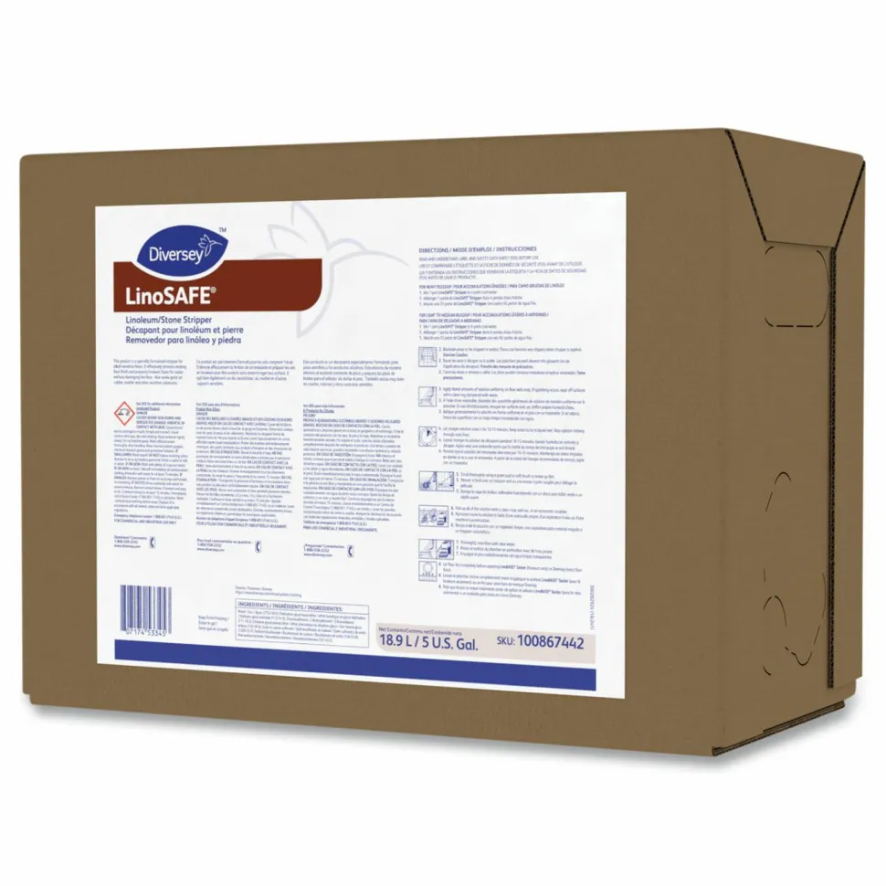 Diversey Linosafe Linoleum/Stone Stripper, 18.9 L Envirobox