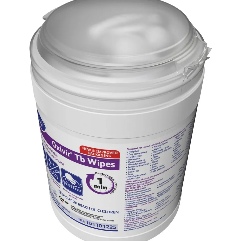 Diversey Oxivir Tb Wipes, Characteristic Scent, 6" x 7", 160 Per Pack, Case Of 12