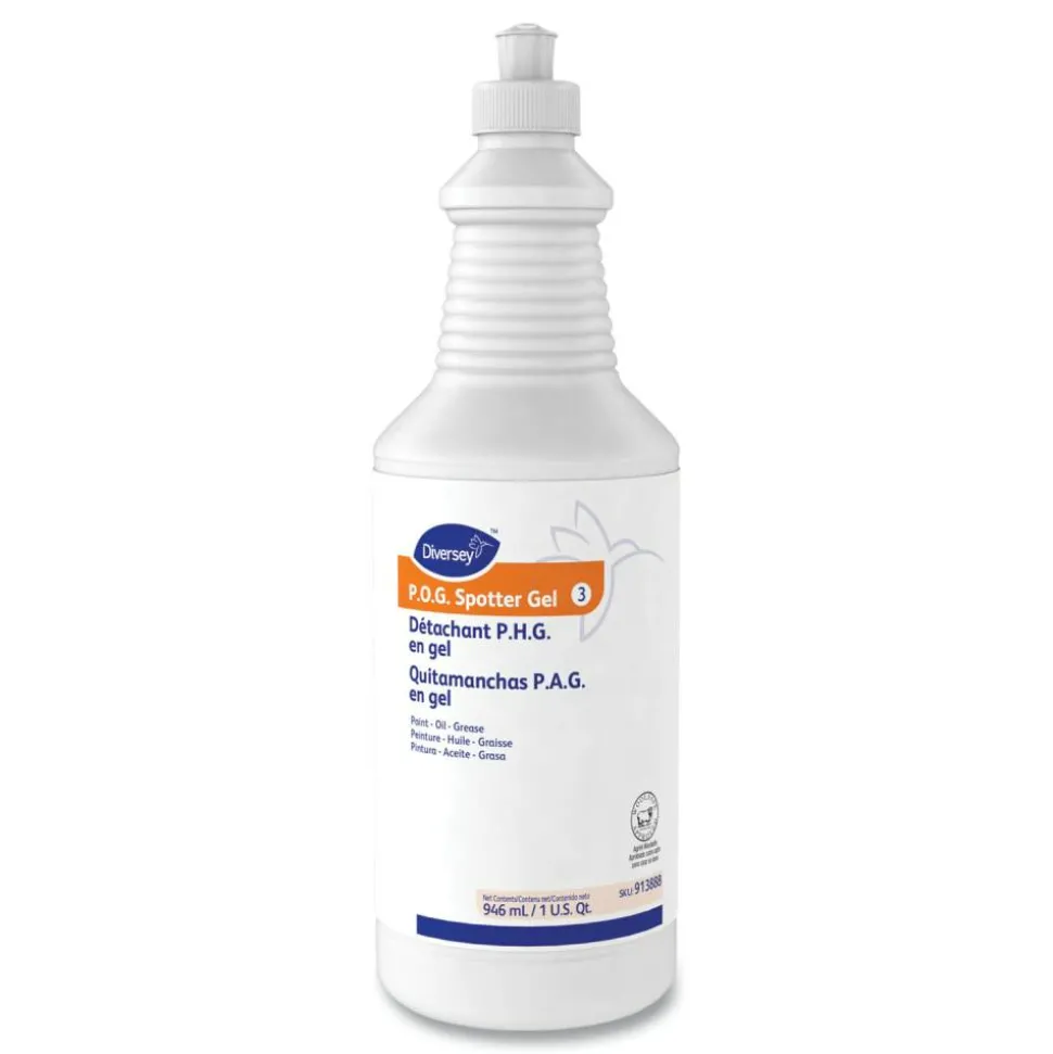 Diversey Paint, Oil and Grease Spotter Gel, Fruity Scent, 32 oz Squeeze Bottle, 6/Carton