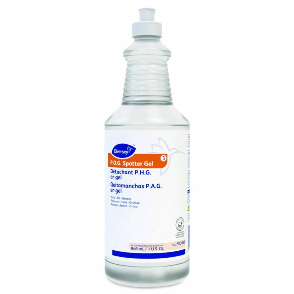 Diversey Paint, Oil and Grease Spotter Gel, Fruity Scent, 32 oz Squeeze Bottle, 6/Carton