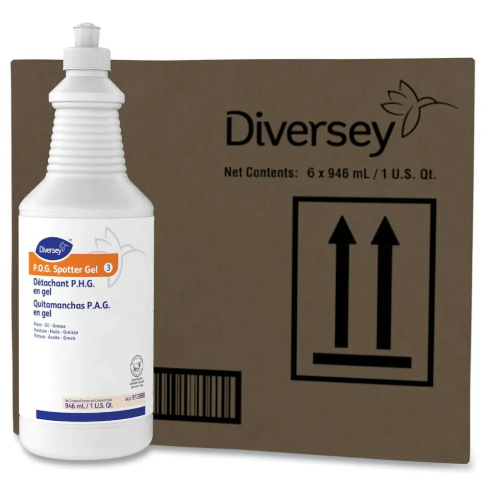 Diversey Paint, Oil and Grease Spotter Gel, Fruity Scent, 32 oz Squeeze Bottle, 6/Carton