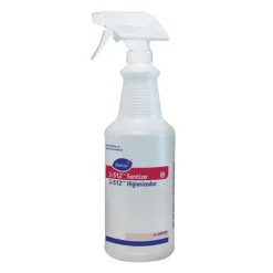 Diversey Screen-Printed Empty Bottles, J512 Sanitizer, 32 Oz, Clear, Pack Of 12 Bottles.