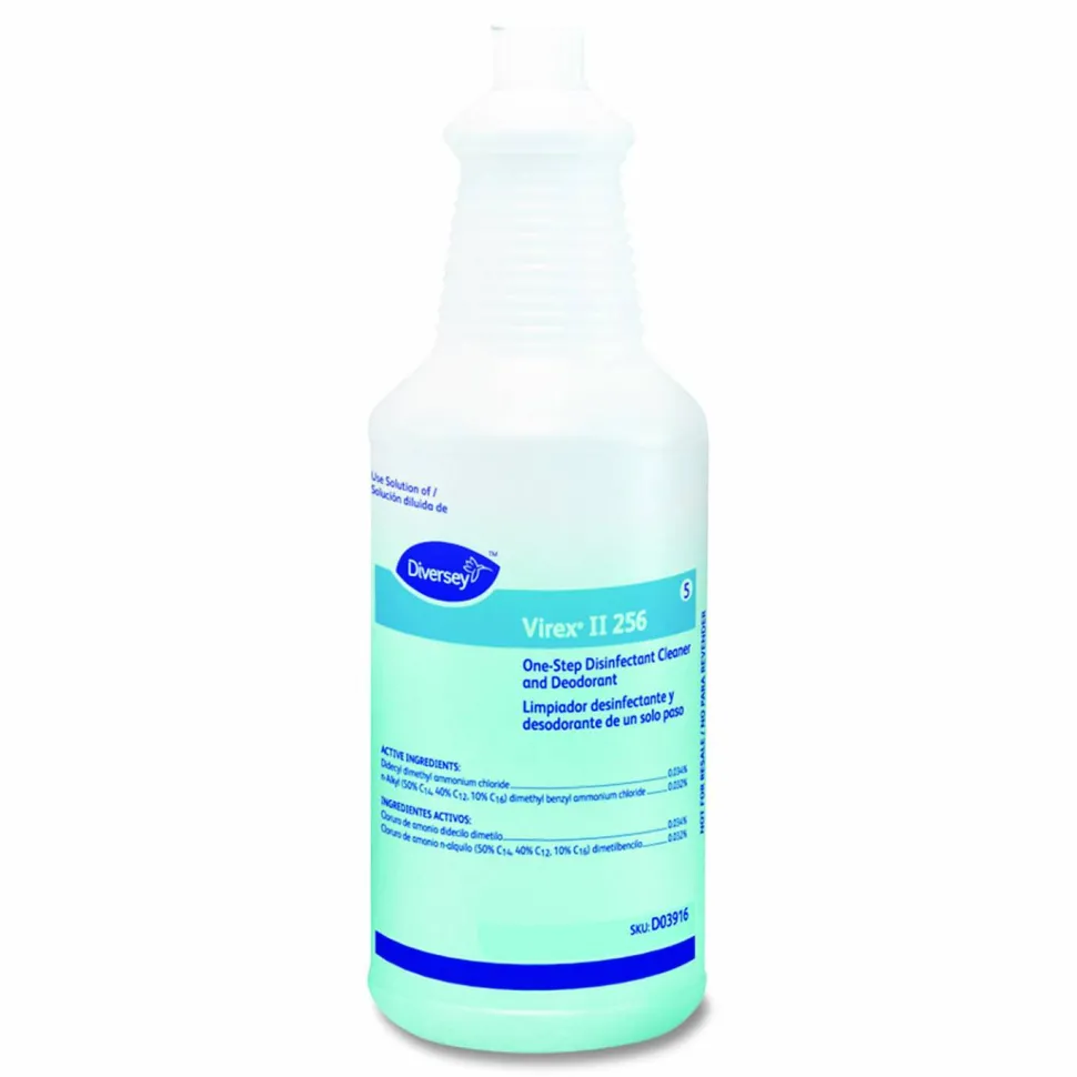 Diversey Virex II 256 Empty Spray Bottle, 32 oz, Clear, 12/Carton