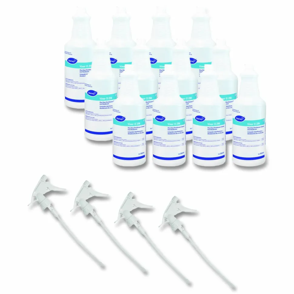 Diversey Virex II 256 Empty Spray Bottle, 32 oz, Clear, 12/Carton
