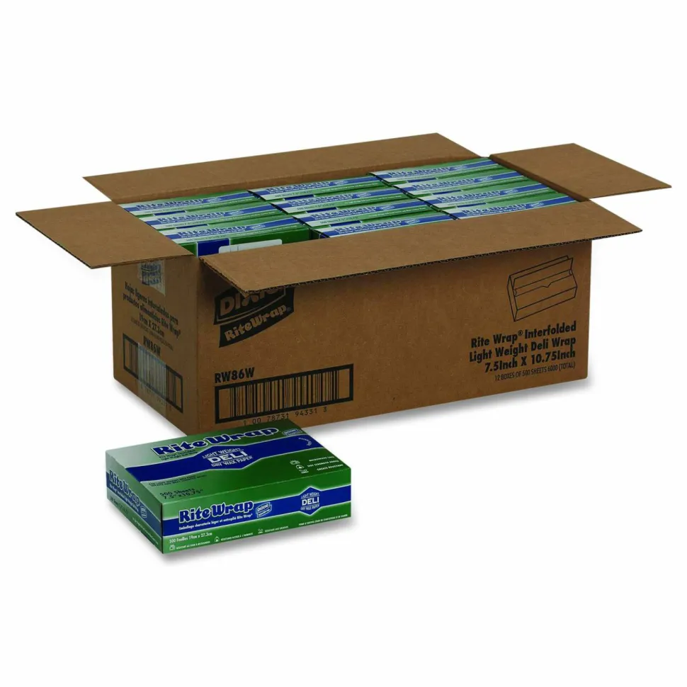 Dixie Dispens-A-Wax Waxed Deli Patty Paper, 10.75 x 7.5, 500/Box, 12 Boxes/Carton