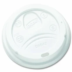 Dixie Dome Drink-Thru Lids, Fits 10 oz to 16 oz Hot Cups, Plastic, White, 1,000/Carton