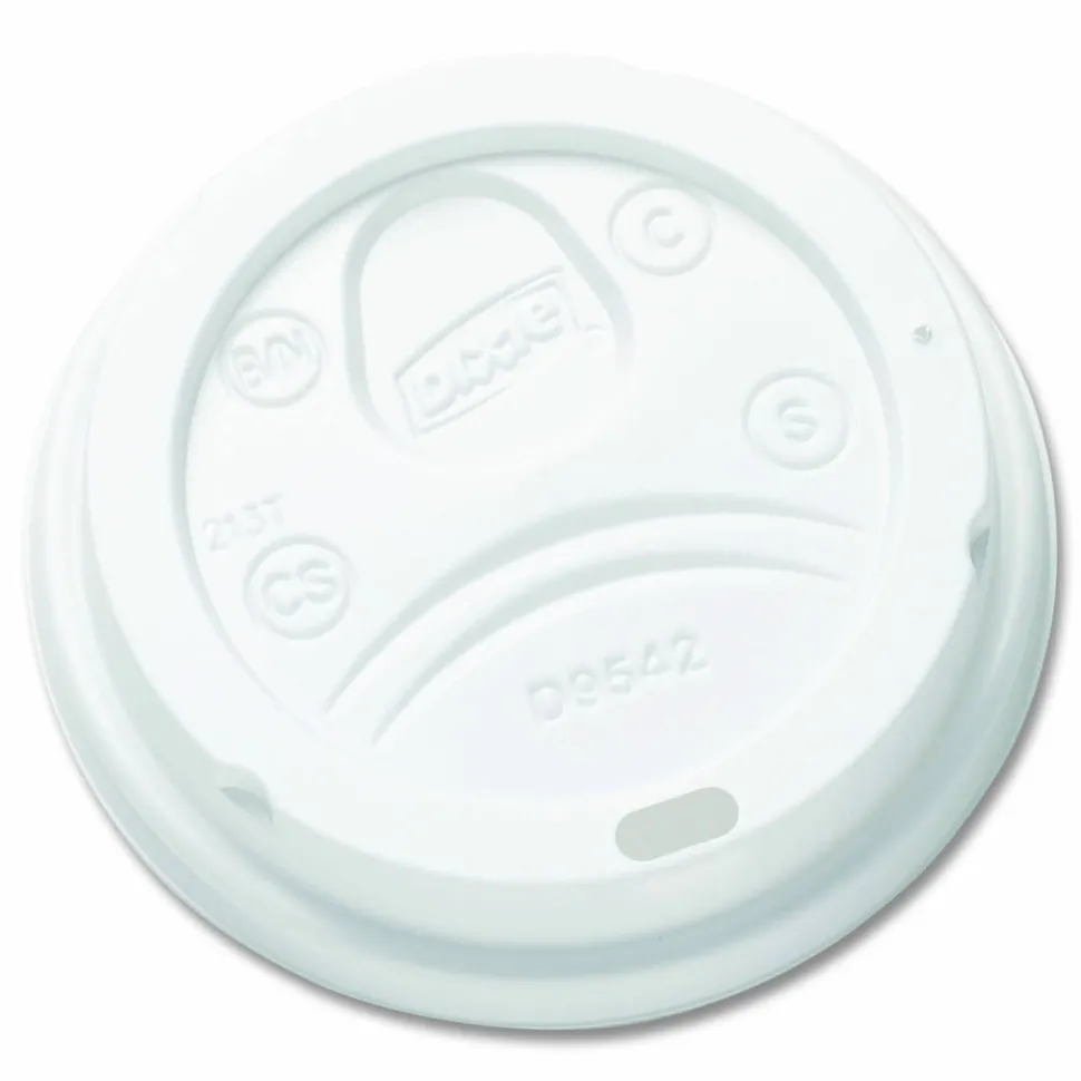 Dixie Dome Drink-Thru Lids, Fits 10 oz to 16 oz Hot Cups, Plastic, White, 1,000/Carton