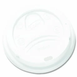 Dixie Dome Drink-Thru Lids, Fits 10 oz to 20 oz Dixie Hot Cups, Plastic, White, 100/Pack