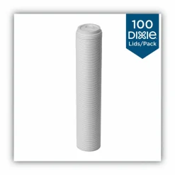 Dixie Dome Drink-Thru Lids, Fits 10 oz to 20 oz Dixie Hot Cups, Plastic, White, 100/Pack