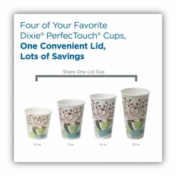 Dixie Dome Drink-Thru Lids, Fits 10 oz to 20 oz Dixie Hot Cups, Plastic, White, 100/Pack