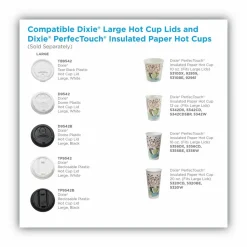 Dixie Dome Drink-Thru Lids, Fits 10 oz to 20 oz Dixie Hot Cups, Plastic, White, 100/Pack
