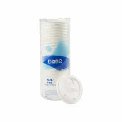 Dixie Dome Lid, Fits 10 oz to 16 oz PerfecTouch Hot Cups/12 oz to 20 oz WiseSize Hot Cups, Plastic, White, 500/Carton