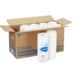 Dixie Dome Lid, Fits 10 oz to 16 oz PerfecTouch Hot Cups/12 oz to 20 oz WiseSize Hot Cups, Plastic, White, 500/Carton