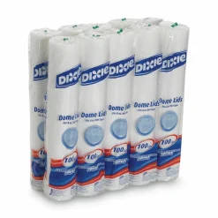 Dixie Drink-Thru Lid, Fits 8 oz Hot Cups, Plastic, White, 1,000/Carton