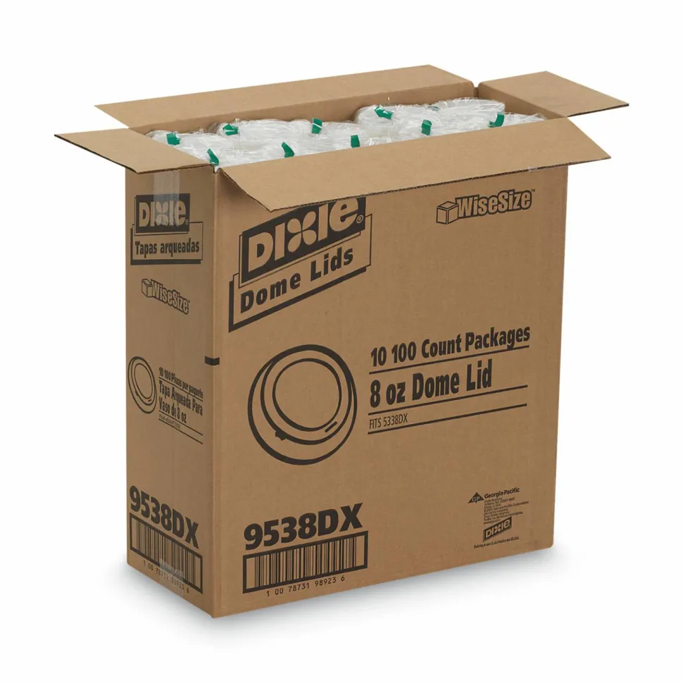 Dixie Drink-Thru Lid, Fits 8 oz Hot Cups, Plastic, White, 1,000/Carton
