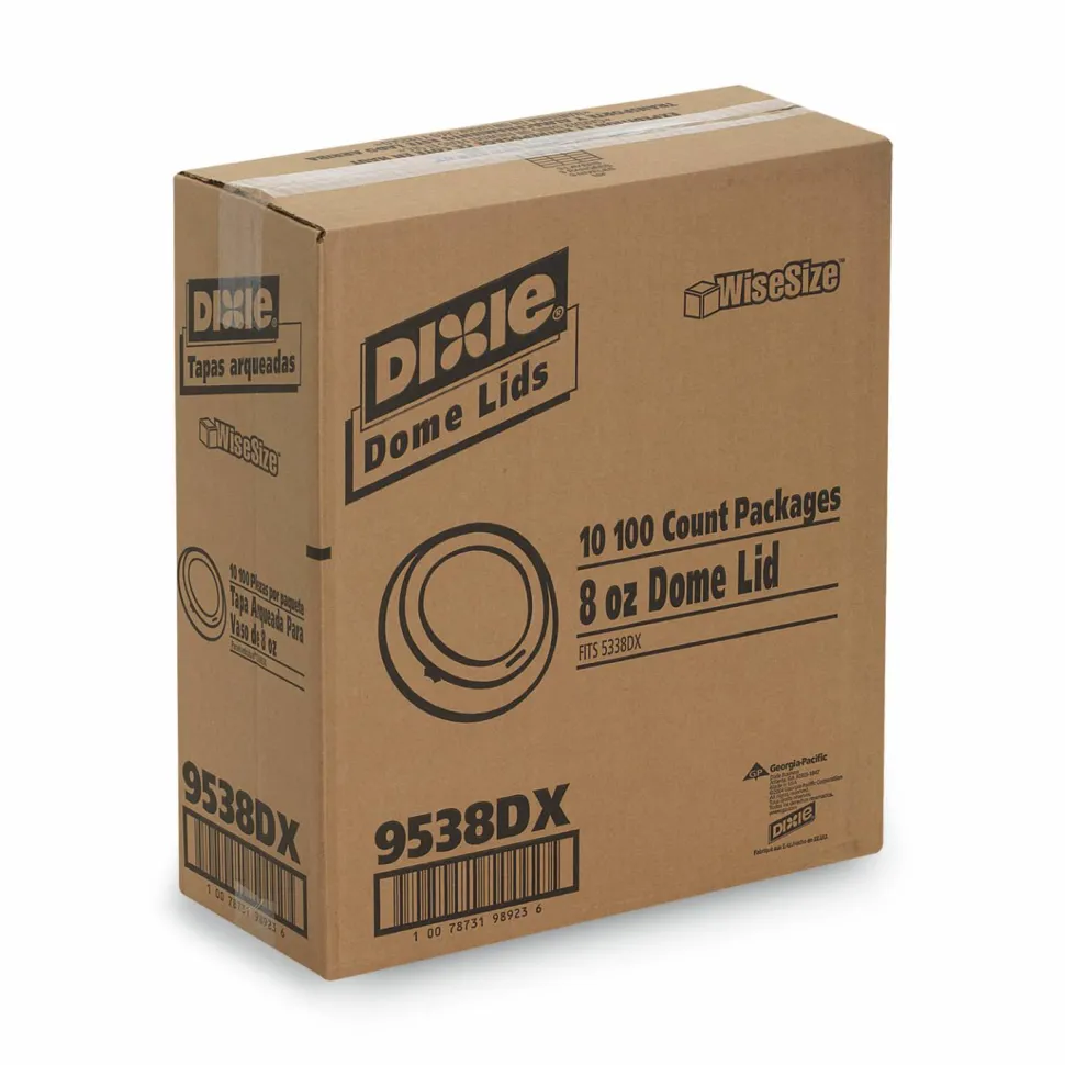 Dixie Drink-Thru Lid, Fits 8 oz Hot Cups, Plastic, White, 1,000/Carton