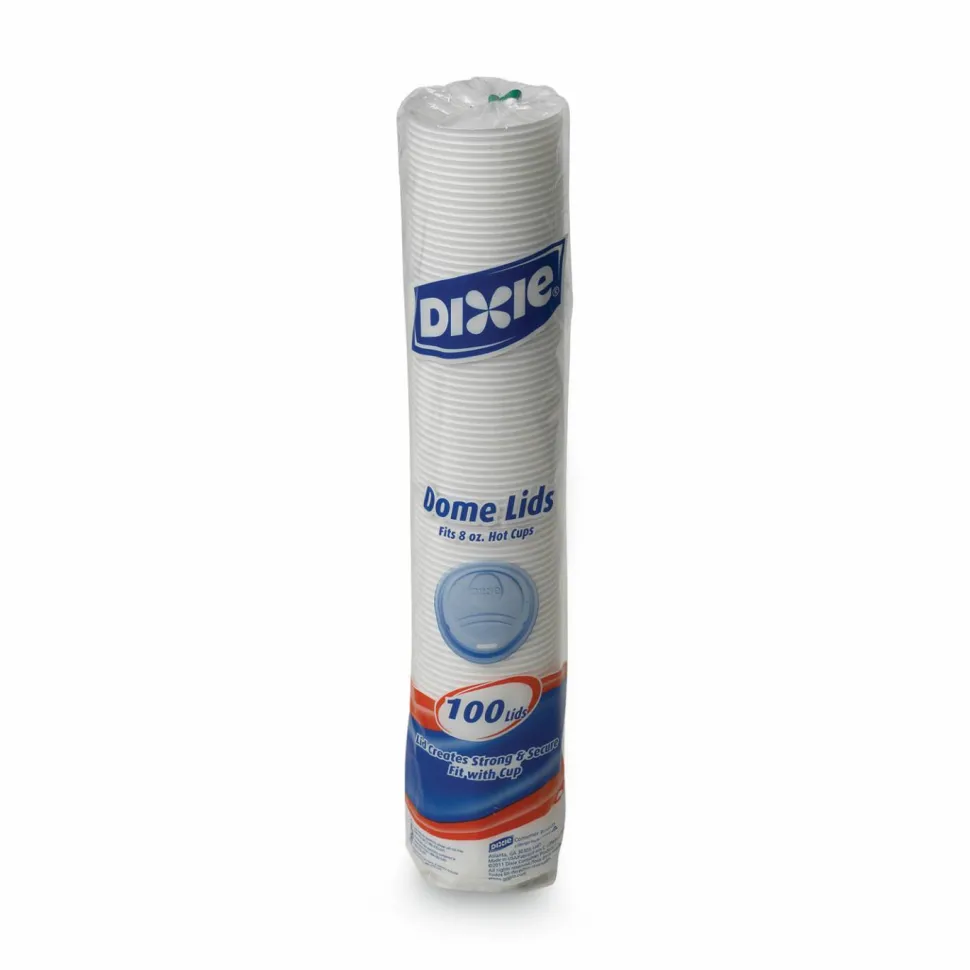 Dixie Drink-Thru Lid, Fits 8 oz Hot Cups, Plastic, White, 1,000/Carton