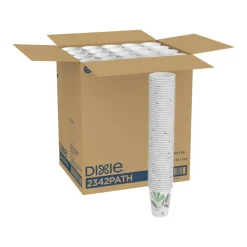 Dixie Paper Hot Cups, 12 oz, Pathways, 1000 Count (50 Cups per Pack, 20 Packs per Case)